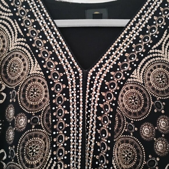 2x Tunic Black Gold - sparkle neckline - Macys holiday - Picture 2 of 3